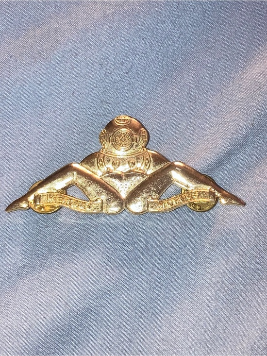 MJT 1988 Jewelry - Vintage Divers Decorative Brooch - Gold Tone Color